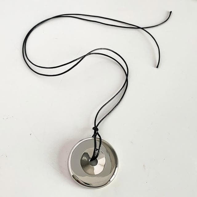 【MoonDy】項鍊 男女同款 吊墜 吊飾 白金項鍊 飾品 歐美項鍊 小酒壺 小圓環 皮繩項鍊 情侶項鍊 禮物 325