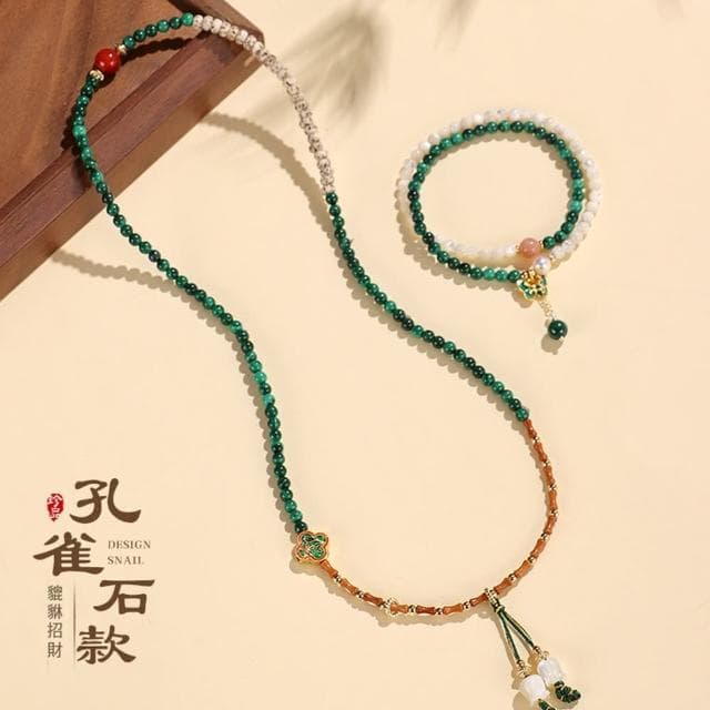 【Paiya 派亞】新中式孔雀石黃水晶貔貅手鏈女小衆高級感手串(送禮好物/交換禮物)
