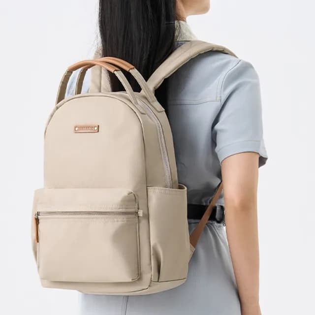【LEESA】父親節禮物 大容量後背包\包包\後背包\小包包\奶茶色包包\通勤背包\學生書包\生日禮物\防水包 背