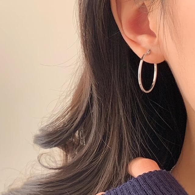 【KT DADA】大圓圈耳環 大耳環 耳夾 大圈耳環 耳環 女生耳環 飾品 純銀耳環 耳圈 耳墜 耳飾 銀