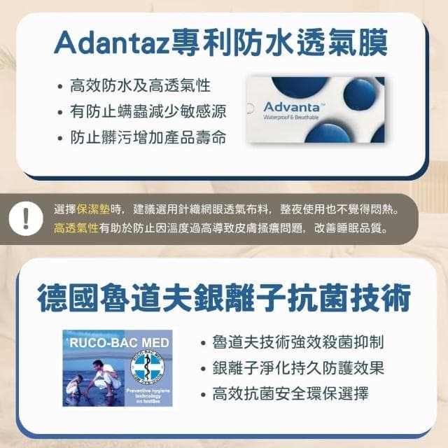 【寢安家居】護理級銀離子100%防水防蹣抗菌床包式保潔墊(單人/雙人/加大/床單 多款任選)