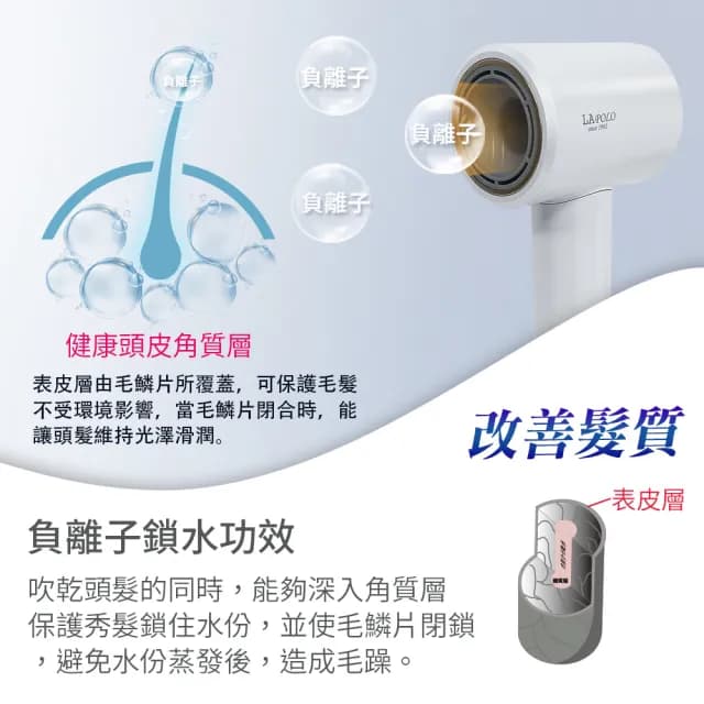 【LAPOLO】億級負離子高速吹風機(LA-S802)