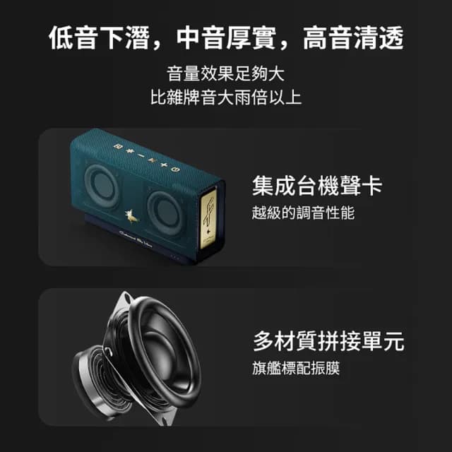 【小不記】cu°feohna  高音質藍牙音響 戶外防水音箱喇叭(便攜式 6D環繞立體音效 超質力重低音 藍芽音箱)