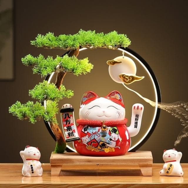 【LEZUN 樂尊】桌面擺件搖手招財貓  發財貓擺件(桌上擺飾/家具裝飾/開業送禮/喬遷禮物)