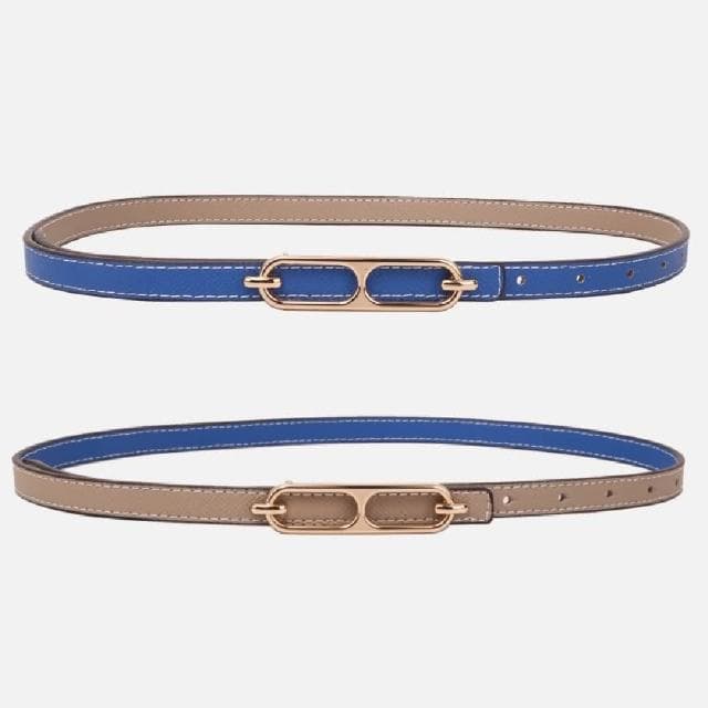 【米蘭精品】現貨+預購 皮帶真皮腰帶(高級感雙面百搭時尚細腰帶女配件情人節生日聖誕節交換禮物9色74eg1)