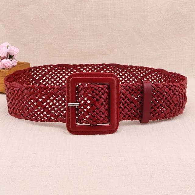 【米蘭精品】現貨+預購 腰封真皮皮帶(牛皮編織寬版腰帶女配件情人節生日聖誕節交換禮物4色74eg25)