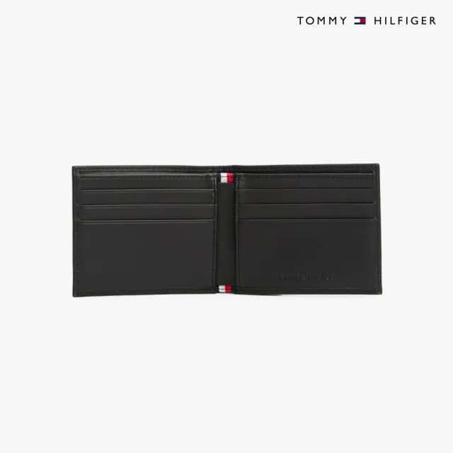 【TOMMY HILFIGER】官方旗艦館 商務迷你卡片對摺式銀包 _黑色