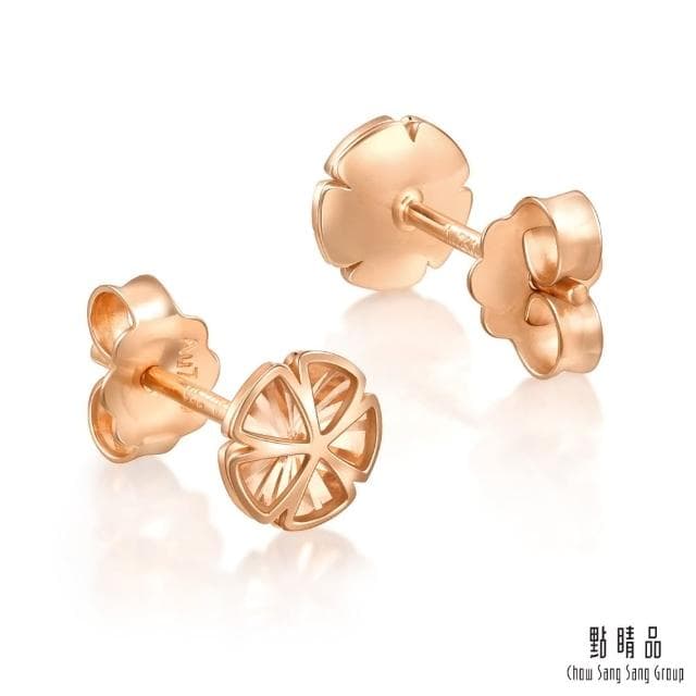 【點睛品】燦爛花朵 18K玫瑰金耳環(一對)