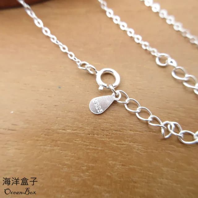 【海洋盒子】細緻輕巧磨砂拉絲小圓球925純銀項鍊(女用短鍊)
