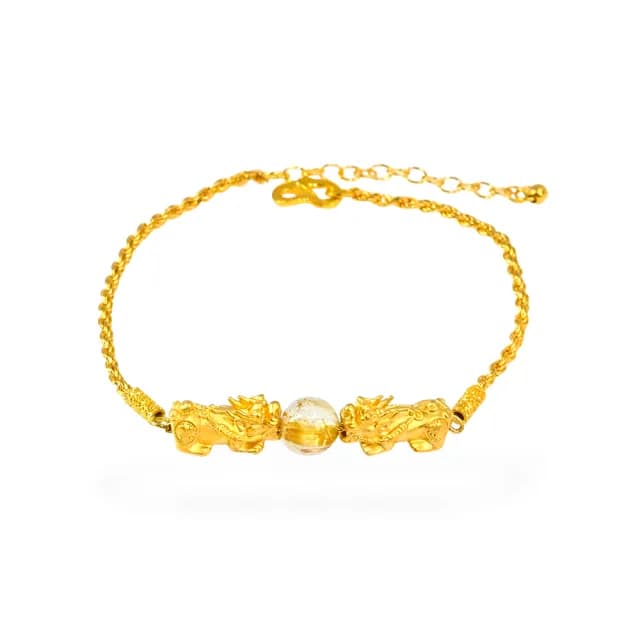 【福西珠寶】雙11黃金手鍊 開運聚財貔貅黃金手鏈 雙面可戴(金重0.88錢正負0.03錢)