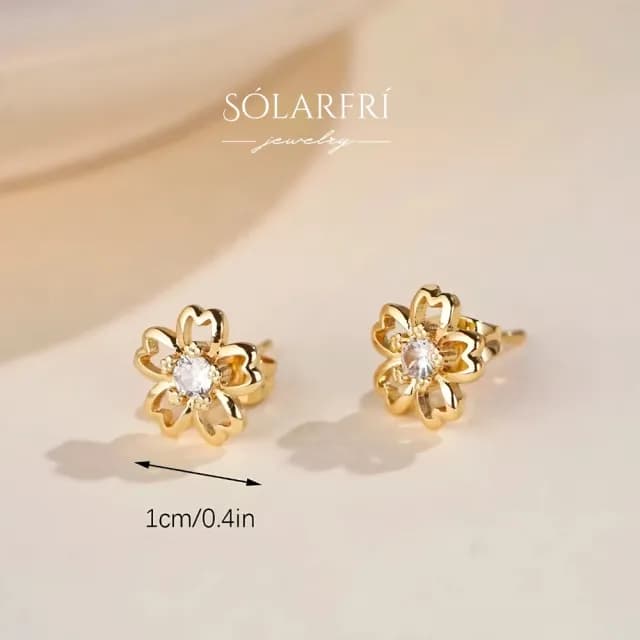 【SOLARFRi】耳針耳環｜氣質金花親膚耳針式女耳環 附品牌禮盒包裝(閨蜜情人女友母親老婆生日禮物)