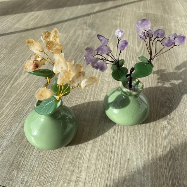 【Penny珮妮】開運水晶發財樹2款可選(喬遷 招財 開運 入新居 辦公桌 交換禮物 新年 尾牙)