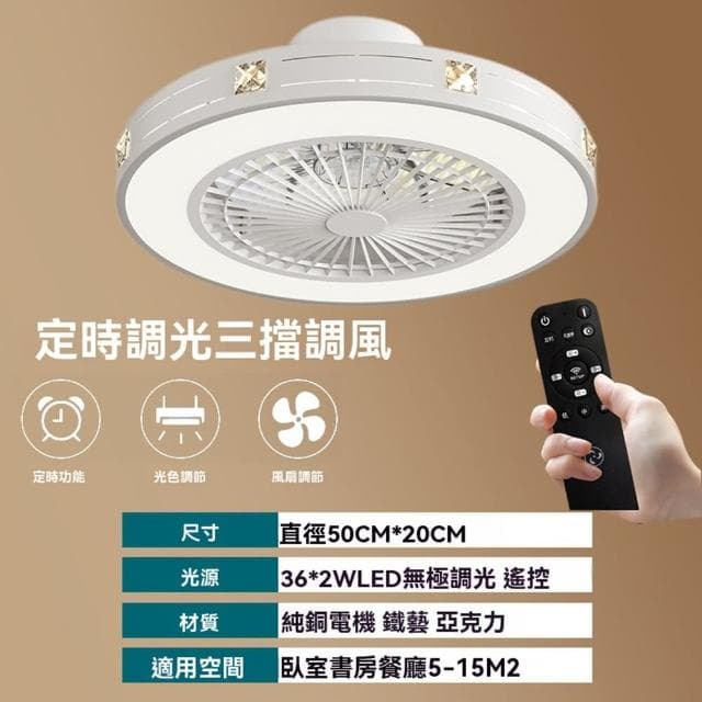 【G小家電店】吸頂風扇燈 直徑50cm(110V遙控 定時 調光 風扇燈 吸頂風扇燈 吸頂燈 吊扇燈 預購15天)