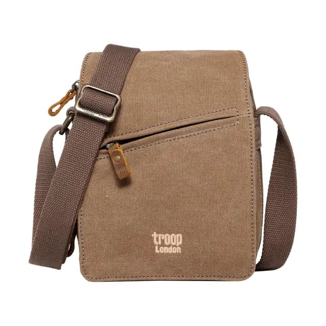 【Troop London】情人節禮物 輕量簡約帆布斜背包TRP0239(經典 時尚 實用)
