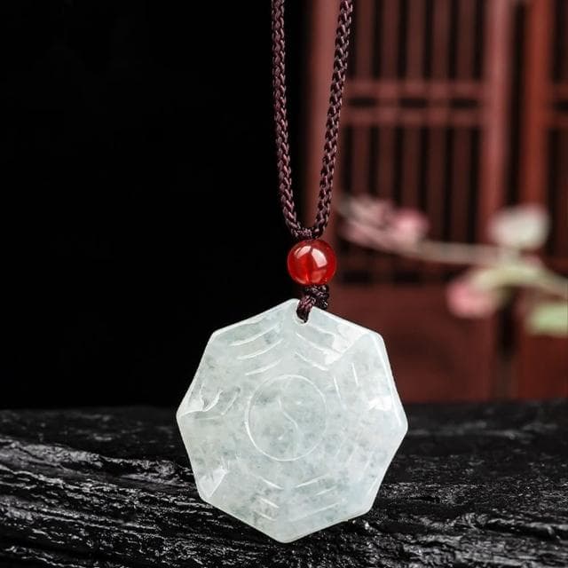 【MoonDy】八卦玉 八卦項鍊 吊墜 吊飾 玉石項鍊 招財納福 保平安 玉珮 翡翠 護身符 男女同款 送媽媽 禮物