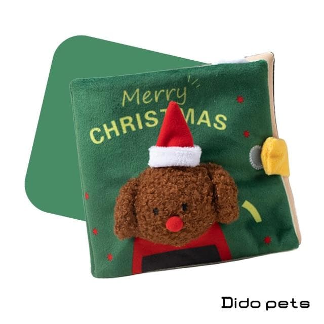 【Dido pets】聖誕布書 狗狗的聖誕禮物嗅聞書 寵物益智 遊戲紓壓 寵物玩具(PT247)