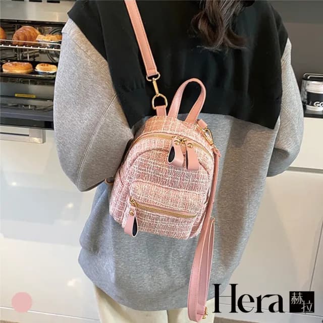 【HERA 赫拉】情人節禮物 小香風迷你多用雙肩包 H114041402(小香風 多用 雙肩包)