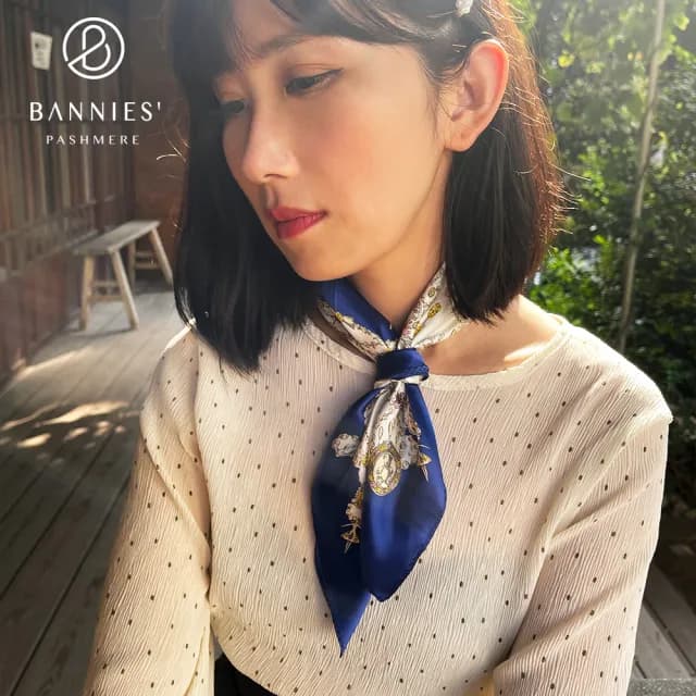 【BANNIES】頂級法式蠶絲巾｜巴洛克珠寶(親膚 蠶絲 領巾 絲巾)