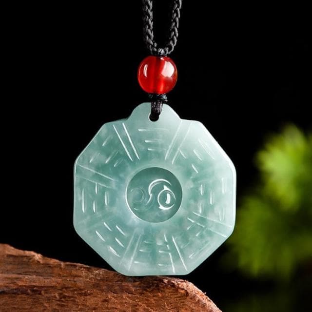 【Penny珮妮】A貨翡翠藍水太極八卦扣吊墜項鍊(母親節 兒童節 情人節 生日 交換禮物 送女友 尾牙 新年 結婚)