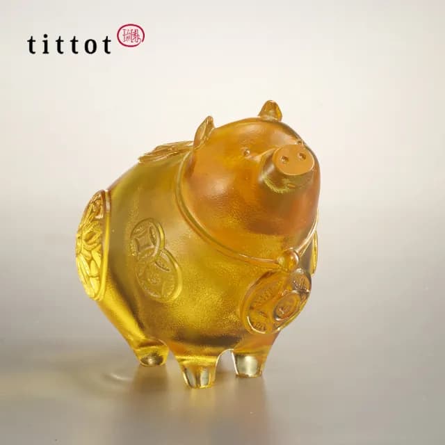 【tittot 琉園】諸事大吉_十二生肖年年有錢系列 擺飾(琉璃/贈禮/生日禮物/祝福/招財/豬)