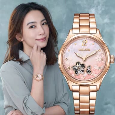 【CITIZEN 星辰】母親節推薦款 櫻花限定機械女錶 母親節 禮物 送禮(PC1017-88Y)