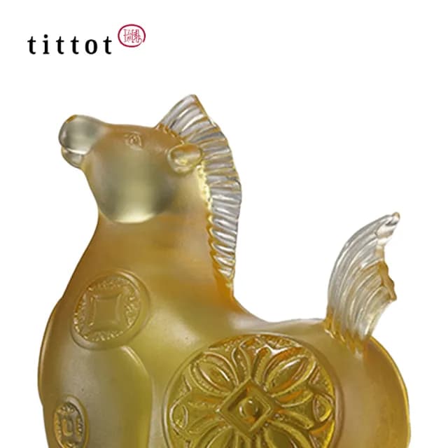 【tittot 琉園】馬上有錢_十二生肖年年有錢系列  擺飾(琉璃/藝術品/贈禮/生日送禮/生肖/馬擺飾)