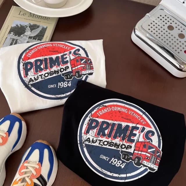 【橘魔法】美式復古字母上衣(短袖上衣 中性款 大童 男童 女童 兒童 童裝)