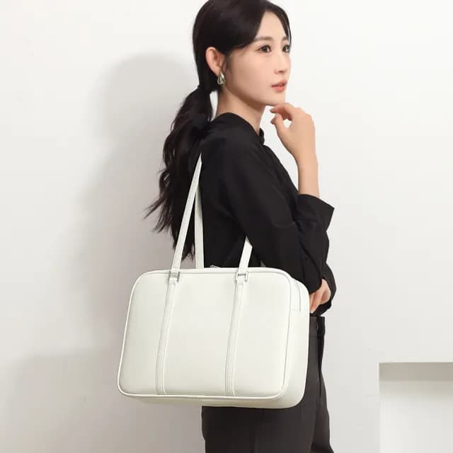 【BONum 博紐】情人節禮物 女用雲彩輕量托特單肩商務電腦包(時尚 女用 女仕 筆電包 上班)