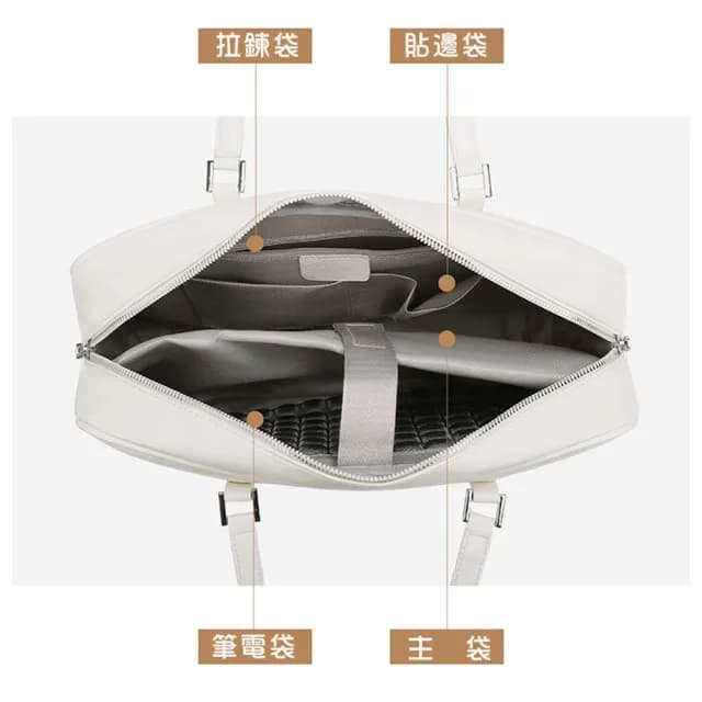 【BONum 博紐】情人節禮物 女用雲彩輕量托特單肩商務電腦包(時尚 女用 女仕 筆電包 上班)