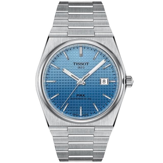 【TISSOT 天梭】PRX系列 1970年代復刻 漸層機械腕錶 母親節 禮物 推薦(多款可選)