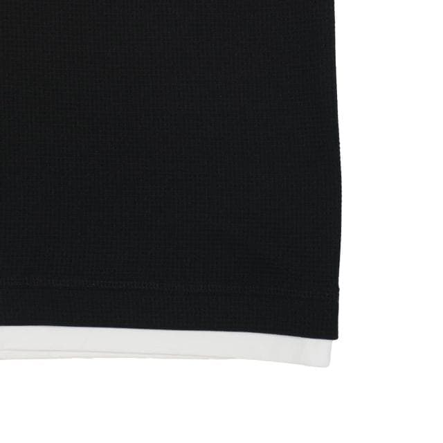 【KANGOL】母親節禮物 短T 黑色 華夫格 假兩件 短袖 袋鼠 中性(6525101820)