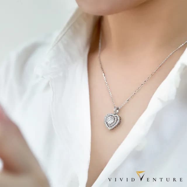 【Vividventure 亞帝芬奇】77好運 限時特降 GIA 1克拉 HSI2 天然鑽石 鑽石 項鍊 滿心喜悅(PT950鉑金台)