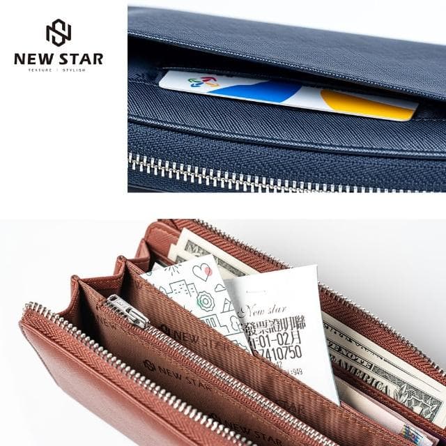 【NEW STAR】質感輕量防盜刷友善皮革長夾 多夾層 零錢 男 女 男皮夾 現貨 CA168(情人節 禮物)