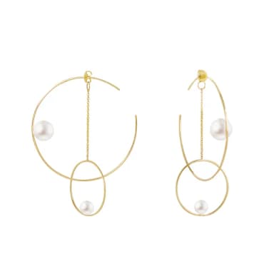 【Olivia Yao Jewellery】派對首選 不撞款 鏤空設計 跳躍珍珠耳環
