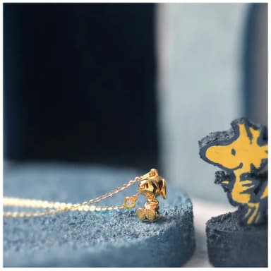 【Vividventure 亞帝芬奇】史努比 14K 3分 天然鑽石 鑽石 項鍊 溫柔擁抱(SNOOPY聯名系列 NO.07)