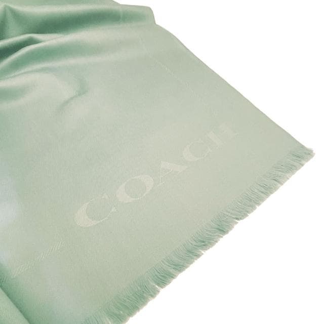 【COACH】大馬車 LOGO羊毛絲巾圍巾(芙蓉綠)