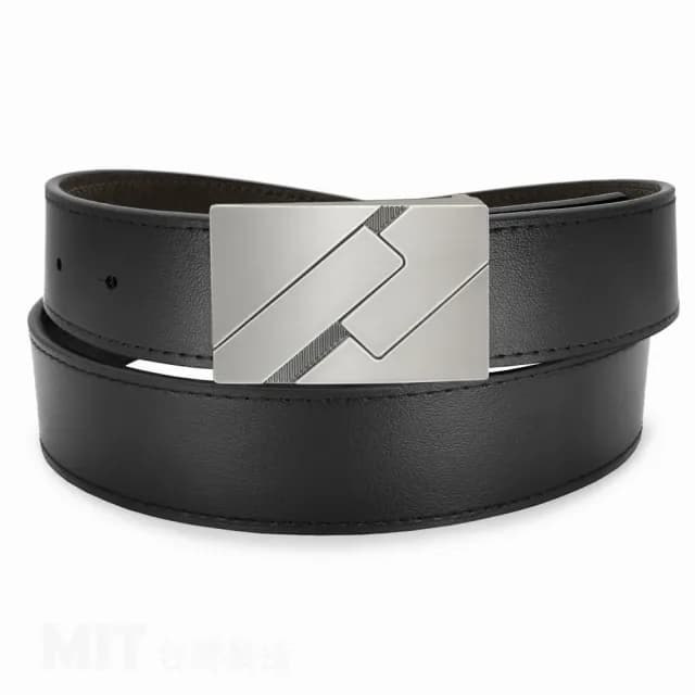 【CH-BELT 銓丞皮帶】父親節禮物 新潮時尚 男士紳士扣皮帶 男皮帶休閒腰帶(黑)