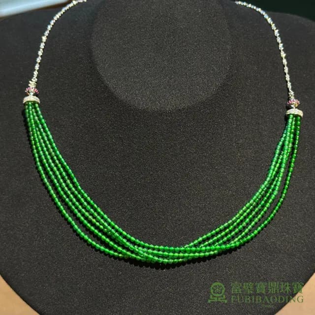 【Fubibaoding jeweler 富璧寶鼎珠寶】冰種小綠珠翡翠設計項鍊(天然A貨 冰種翡翠 送禮 母親節)