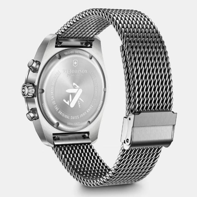 【VICTORINOX 瑞士維氏】Swiss Army 啞光 浮雕數字 計時碼錶 男錶 送禮 禮物推薦(VISA-242048)