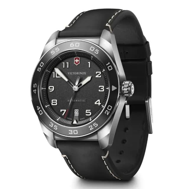 【VICTORINOX 瑞士維氏】Swiss Army 啞光 浮雕數字 機械錶 男錶 送禮 禮物推薦(VISA-242044)