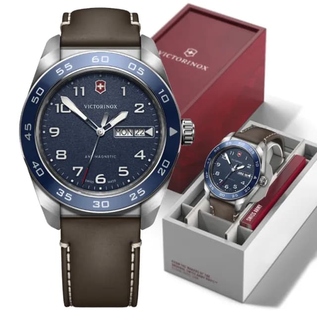【VICTORINOX 瑞士維氏】Swiss Army 啞光 浮雕數字 石英錶 男錶 送禮 禮物推薦(VISA-242040)