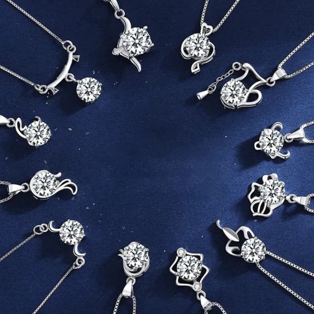 【LEEHER】雙11 女生/項鍊/鋯石/十二星座/飾品/銀飾/鎖骨鏈/S925純銀/純銀項鍊/女生項鍊/1克拉 