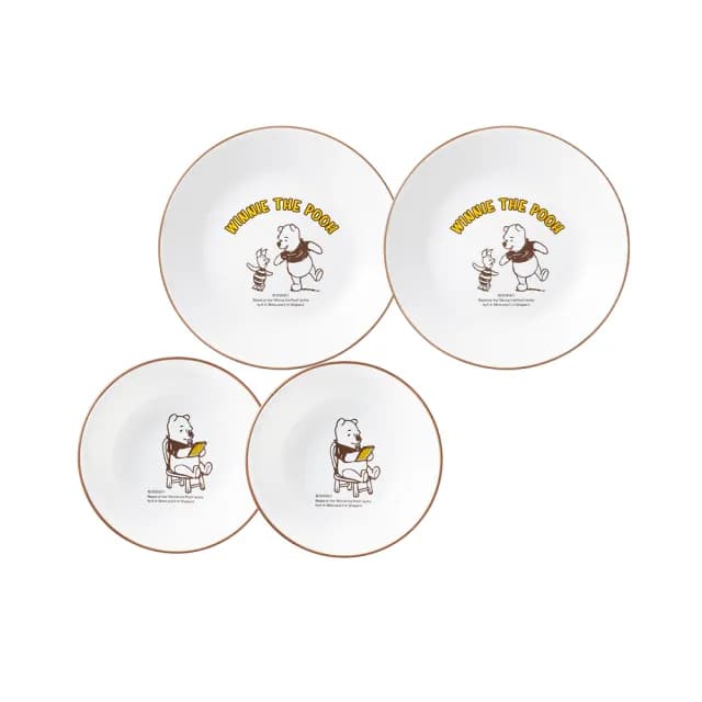 【CorelleBrands 康寧餐具】小熊維尼 復刻系列4件式餐盤組(6吋平盤X2+300ml沙拉碗X2)