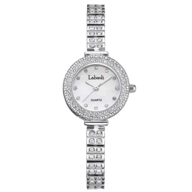 【Labaoli 娜寶麗】璀璨水鑽 典雅 手鍊式 名媛 腕錶 LA125