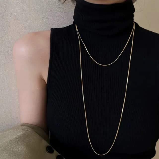 【LEEHER】女生/飾品/項鍊/s925純銀/長項鍊/毛衣鍊/長鍊/百搭/禮物/氣質項鍊/純銀項鍊/配飾/抗