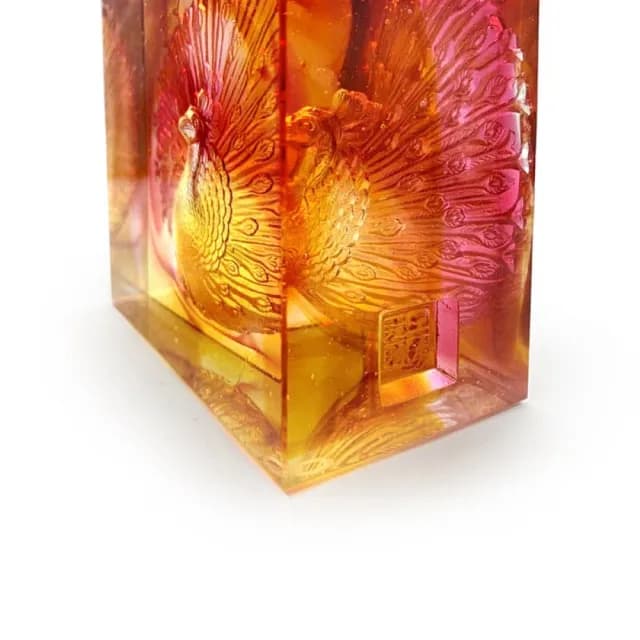 【琉璃工房 LIULI】華美全方位 孔雀/入厝禮/轉任/感謝(送禮/琉璃/禮物/水晶/藝術品/禮贈/企業)