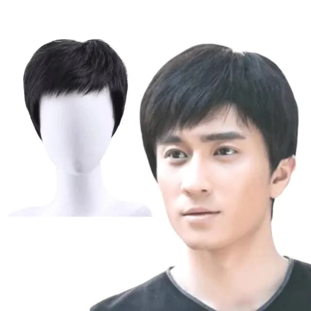 【一戴變身】港風型男蓬鬆自然整頂式假髮(帥氣日常 瀏海 假髮片 遮白髮 遮頭禿 父親節禮物 男士假髮)