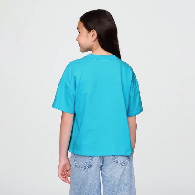 【GAP】女童裝 Gap x Disney迪士尼聯名 史迪奇印花圓領短袖T恤-藍色(780478)