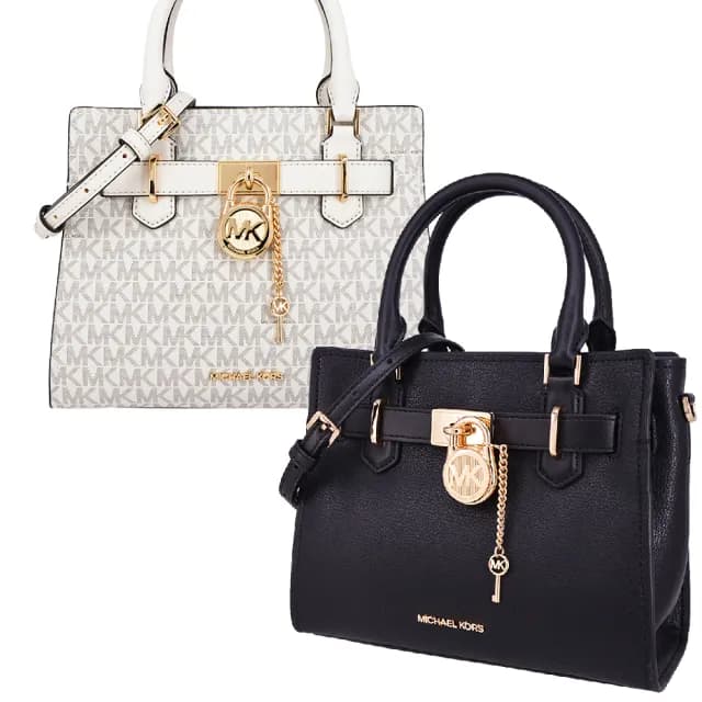【Michael Kors】HAMILTON系列 貴婦風 金字LOGO 皮革 肩背/手提/斜背 貴婦包 鎖頭包(多色任選/大款)