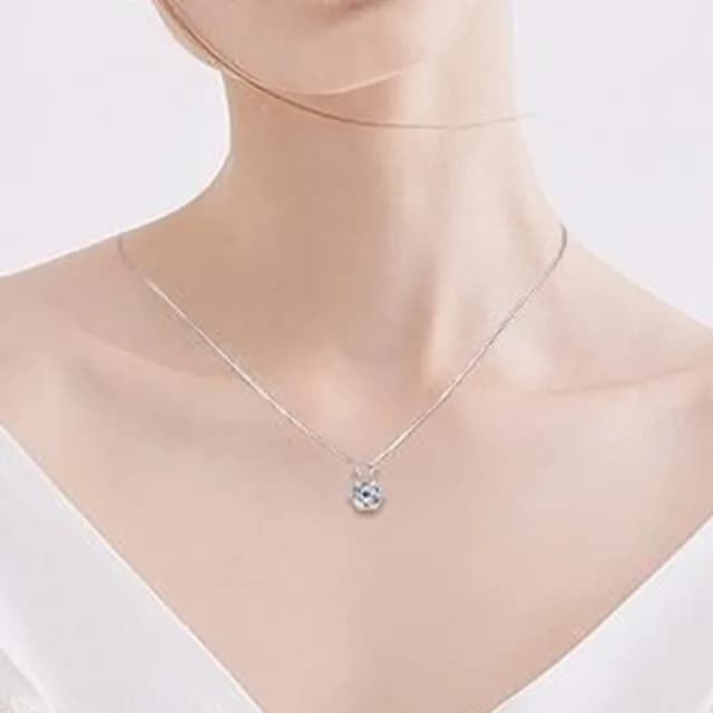 【LEEHER】女生/項鍊/鑽石項鍊/銀飾/六爪項鍊/飾品/s925純銀/鎖骨鏈/首飾/一克拉項鍊/高級感/生
